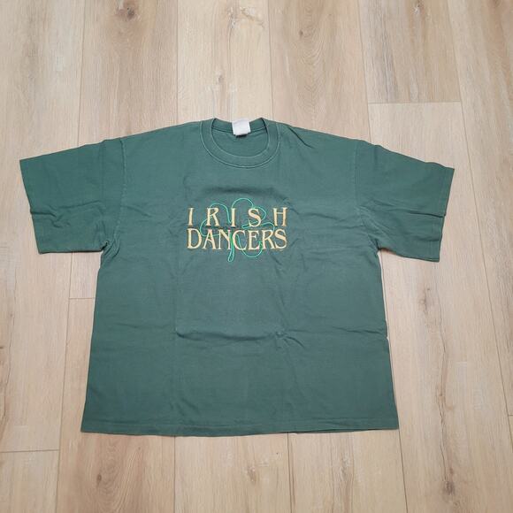 VTG 90s Irish Dancers T-Shirt XL Single Stitch Embroidered - Picture 1 of 6